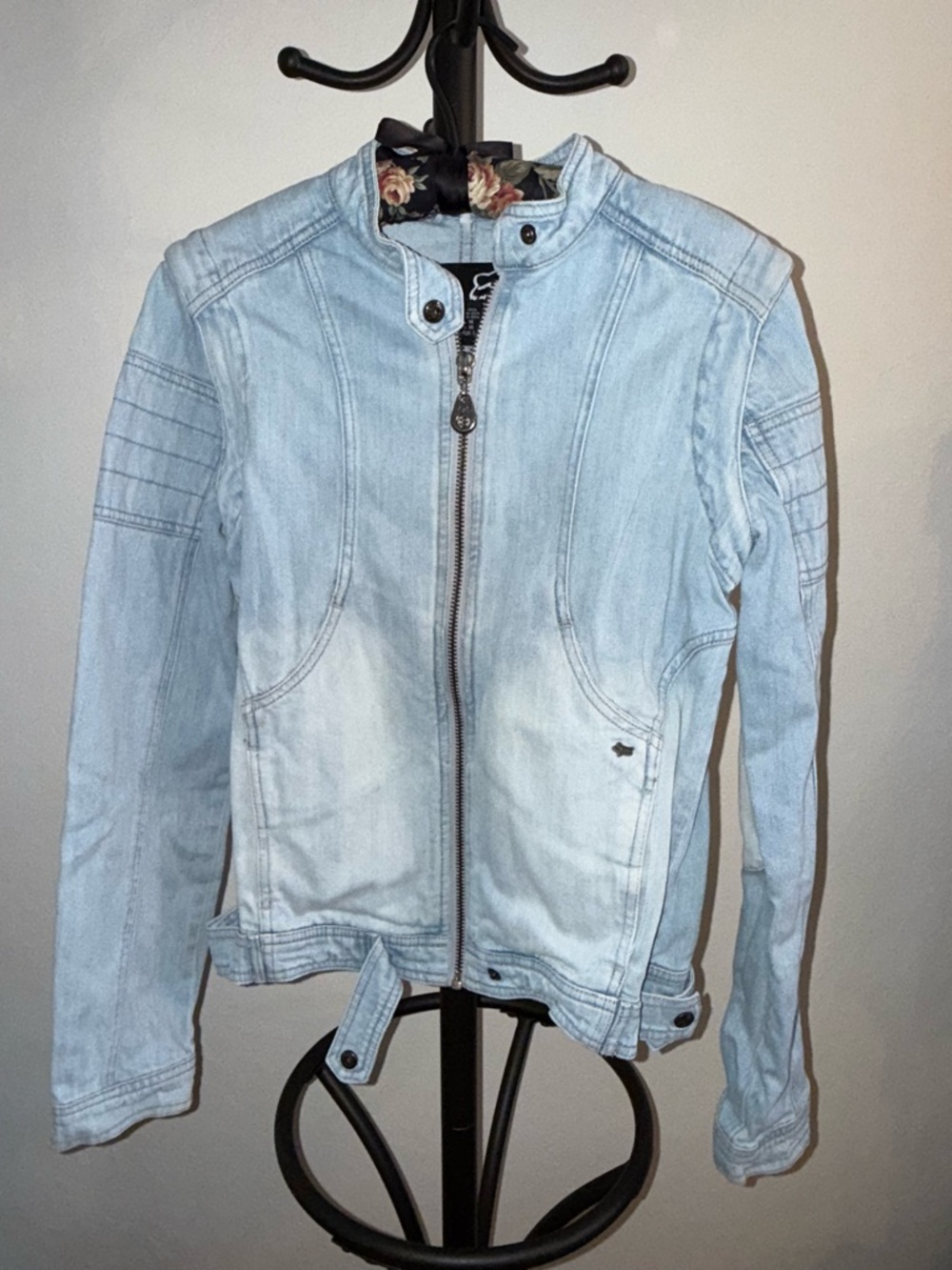 Fox Light Blue Denim Zip-Front Jacket